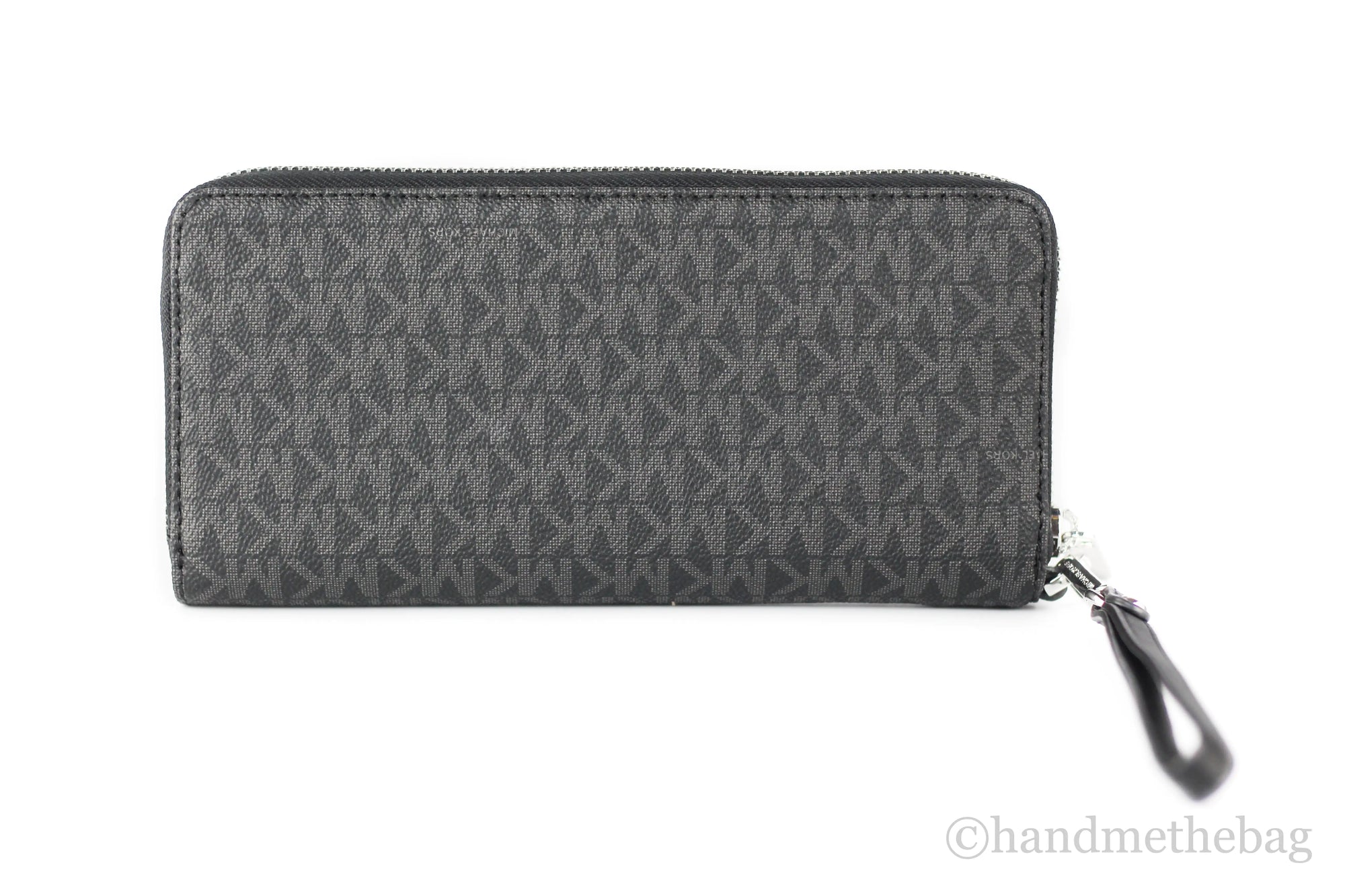 Michael Kors Jet Set Large Black Signature Continental Travel Wristlet Wallet