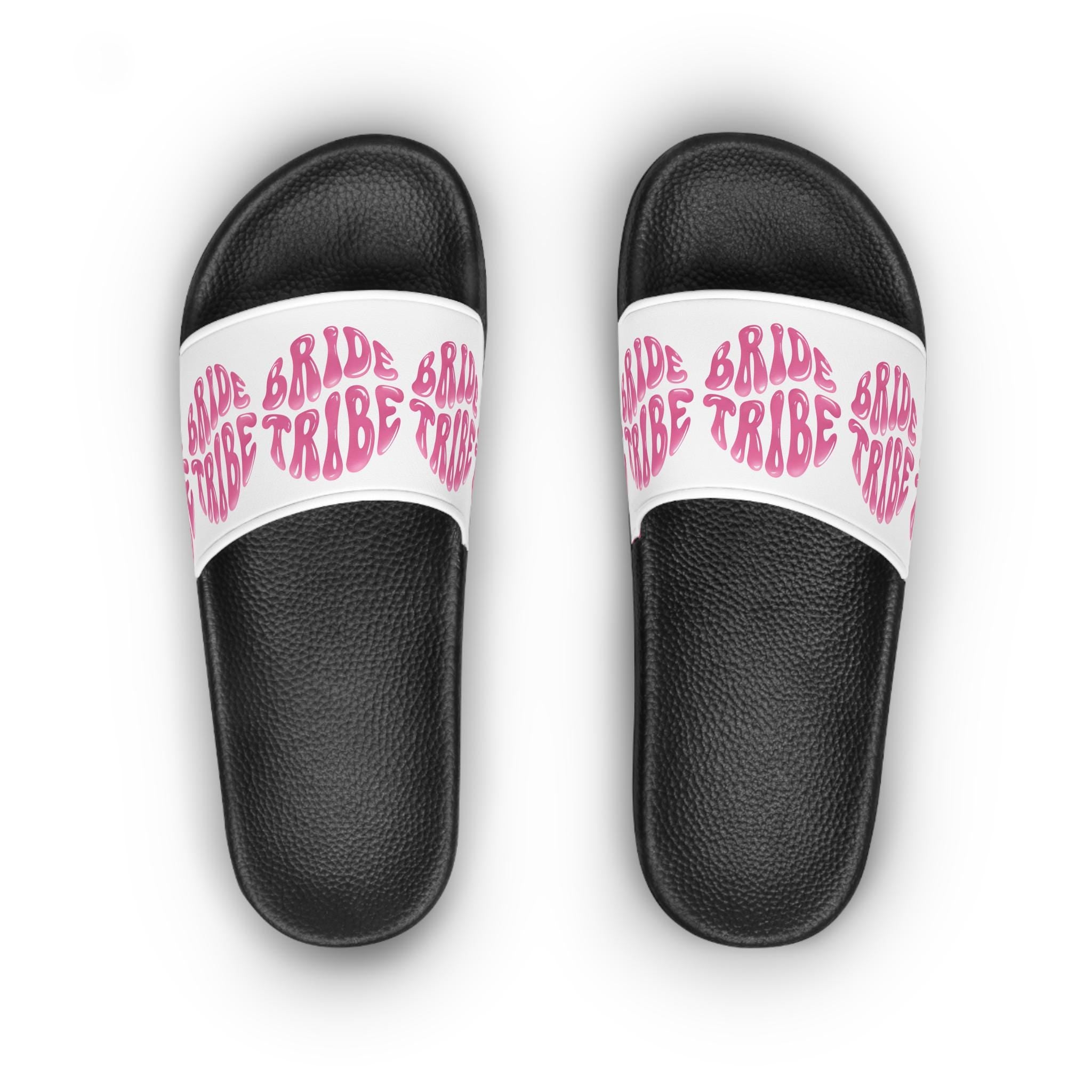 Bride Tribe Women's Slide Sandals, Perfect for Weddings, Bridal Showers, Bachelorette Parties, Summer Style, Comfy Casual Footwear