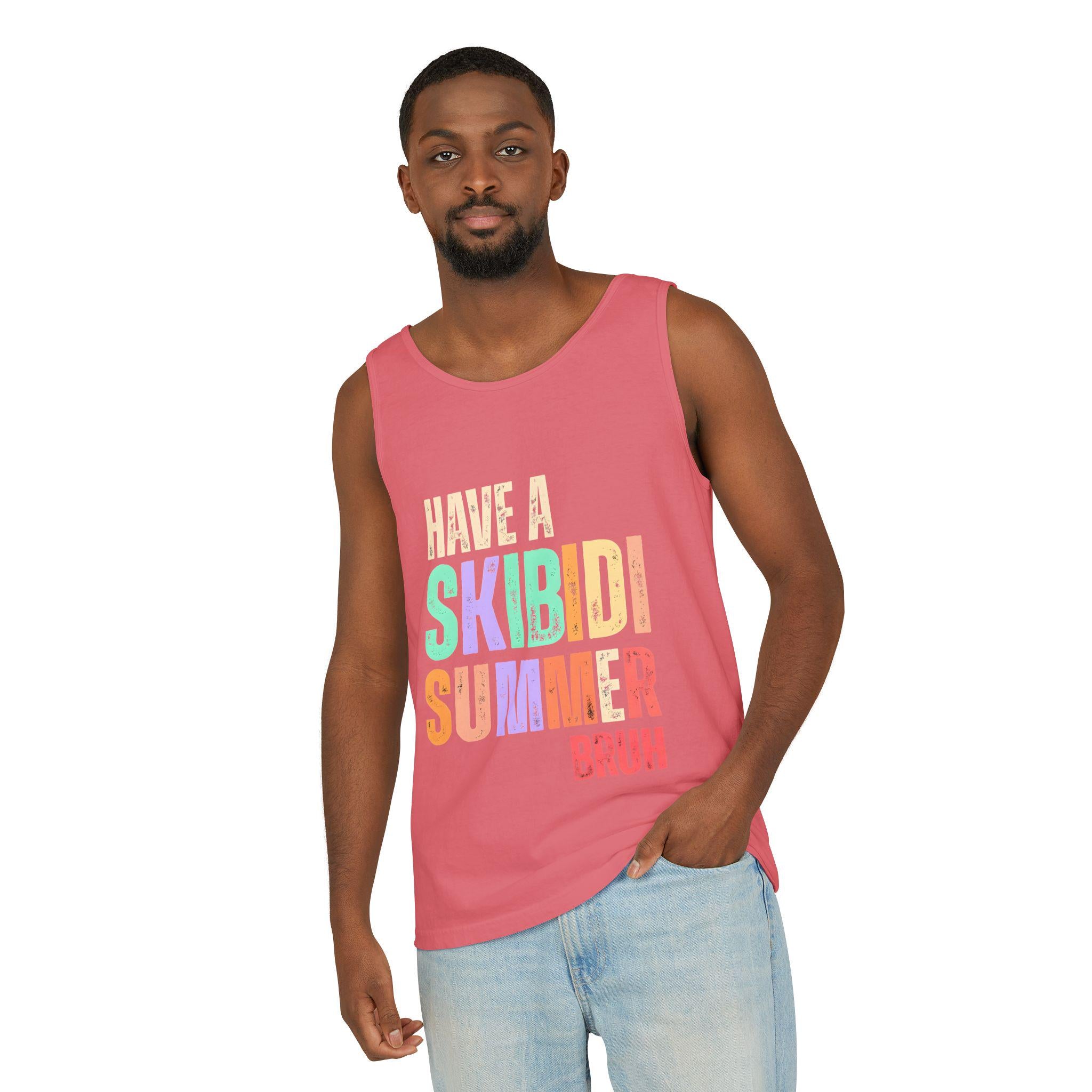 Unisex Tank Top - Have a Skibidi Summer, Vibrant Summer Tank, Casual Beachwear, Ideal for Holidays, Fun Graphic Tee, Trendy Summer Apparel