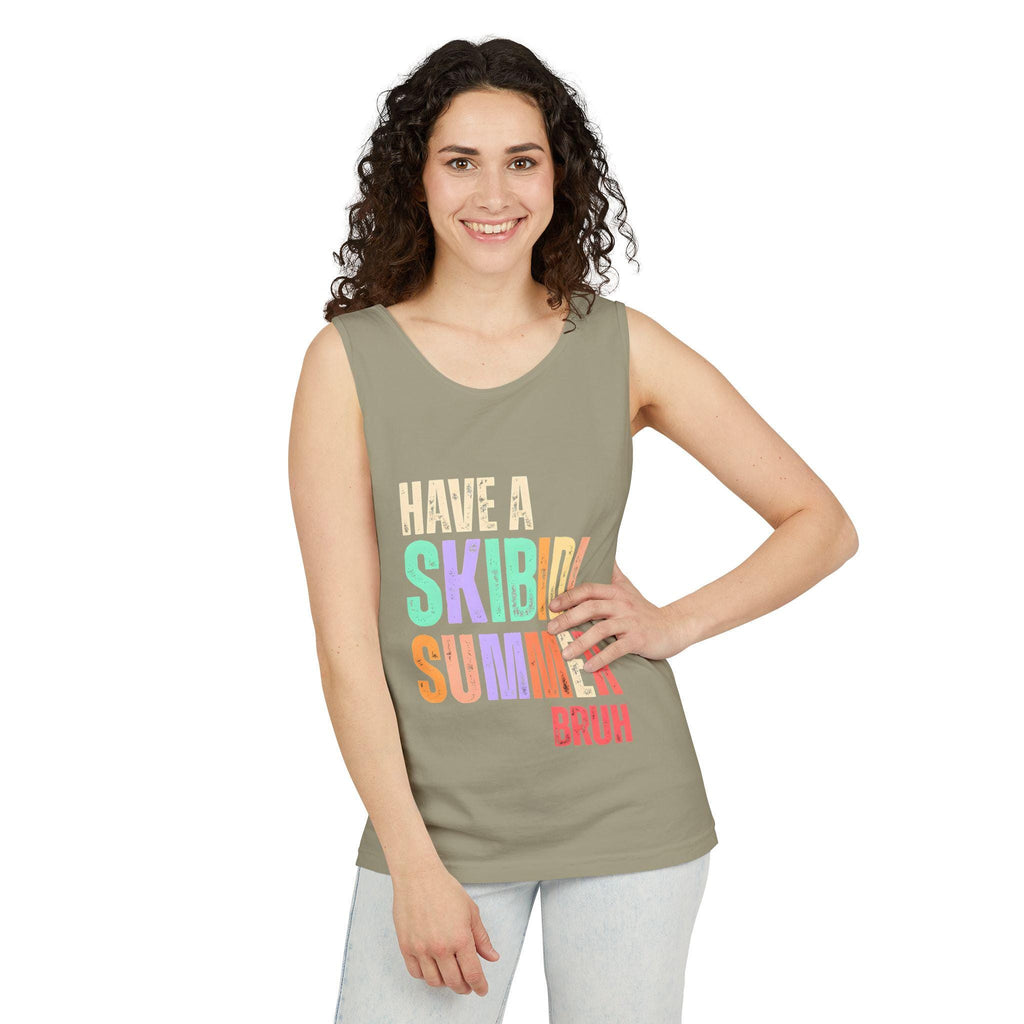 Unisex Tank Top - Have a Skibidi Summer, Vibrant Summer Tank, Casual Beachwear, Ideal for Holidays, Fun Graphic Tee, Trendy Summer Apparel
