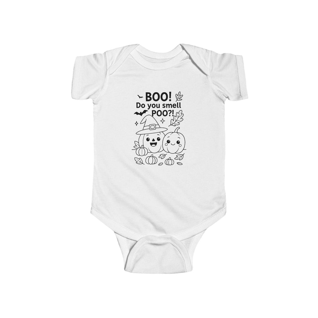 Funny Halloween Baby Bodysuit Boo Do You Smell Poo Babys First Halloween Pumpkin Diaper Joke Romper
