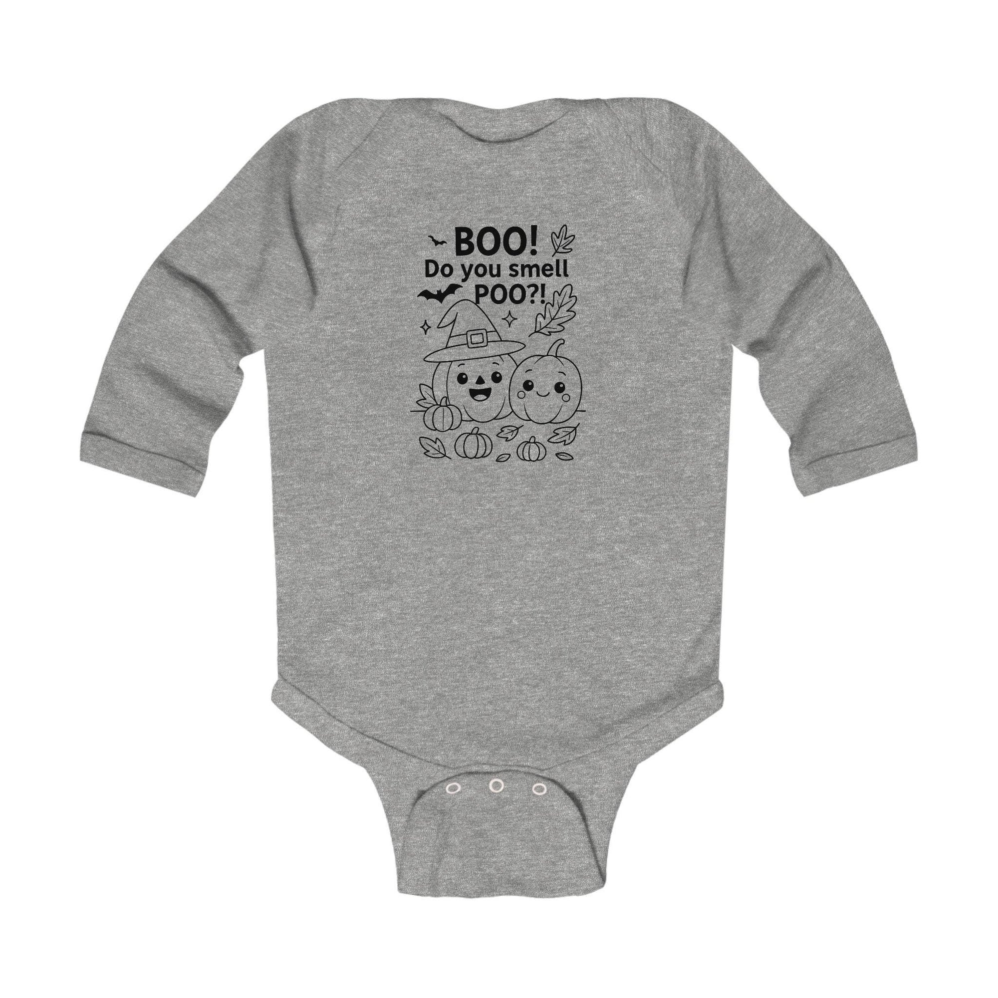 Halloween Infant Long Sleeve Bodysuit, Cute Baby Costume, Funny Baby Outfit, Pumpkin Party Clothes, Poo Humor Baby Onesie