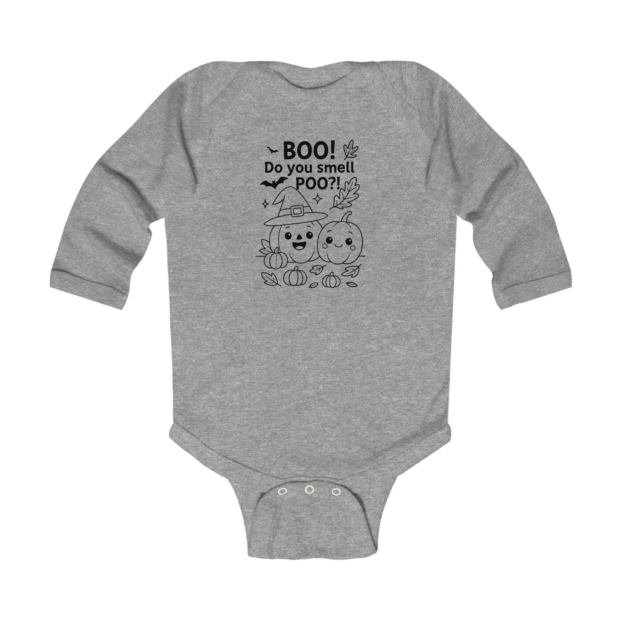 Halloween Infant Long Sleeve Bodysuit, Cute Baby Costume, Funny Baby Outfit, Pumpkin Party Clothes, Poo Humor Baby Onesie
