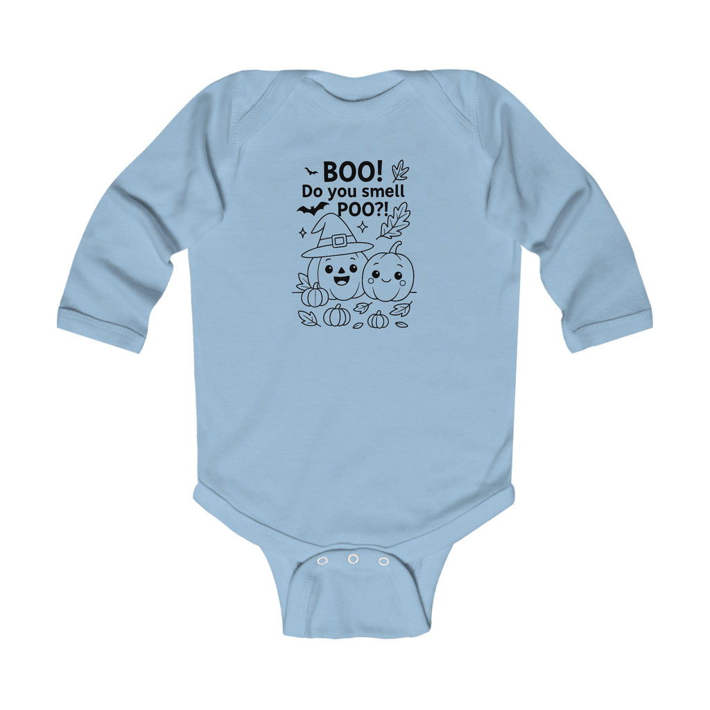 Halloween Infant Long Sleeve Bodysuit, Cute Baby Costume, Funny Baby Outfit, Pumpkin Party Clothes, Poo Humor Baby Onesie