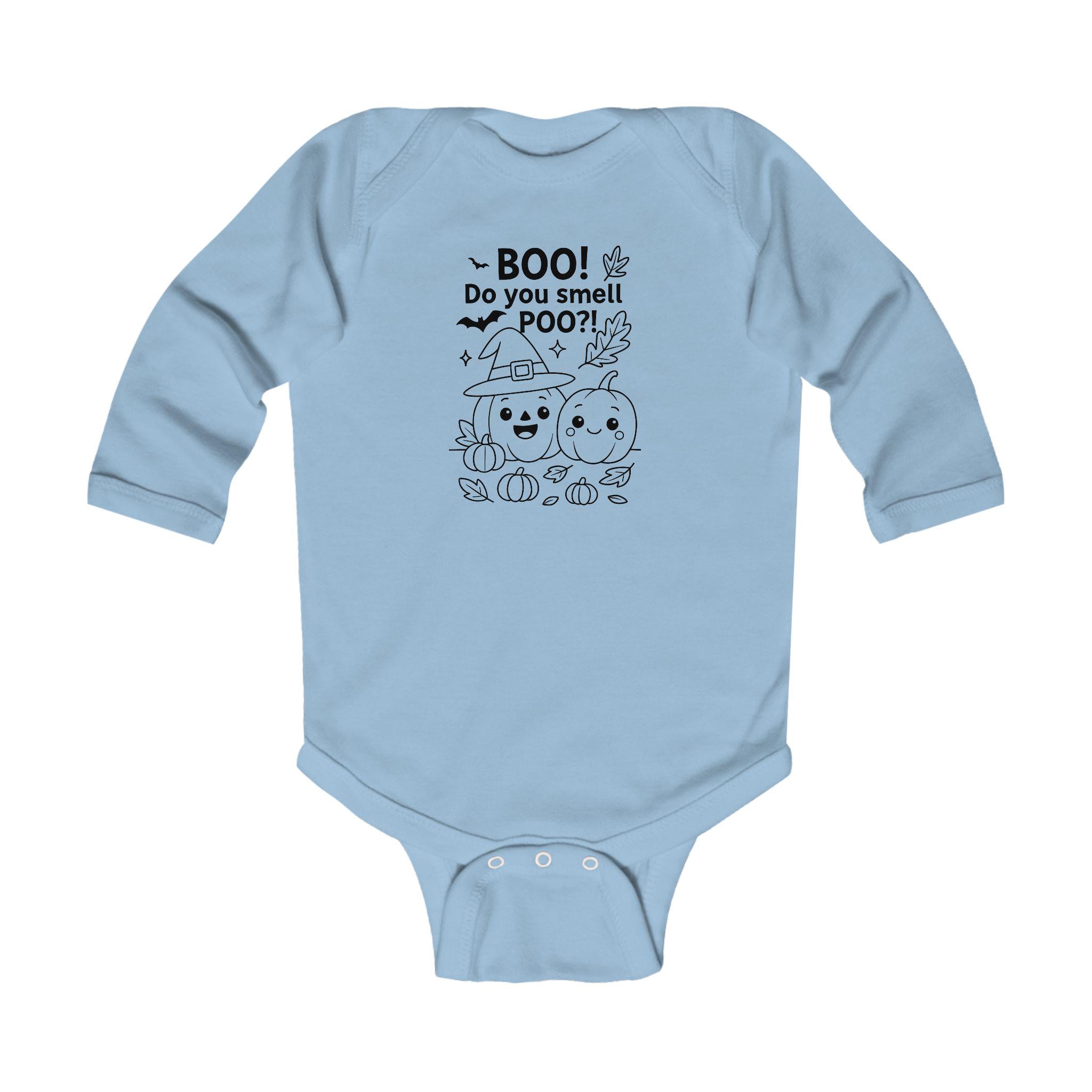 Halloween Infant Long Sleeve Bodysuit, Cute Baby Costume, Funny Baby Outfit, Pumpkin Party Clothes, Poo Humor Baby Onesie