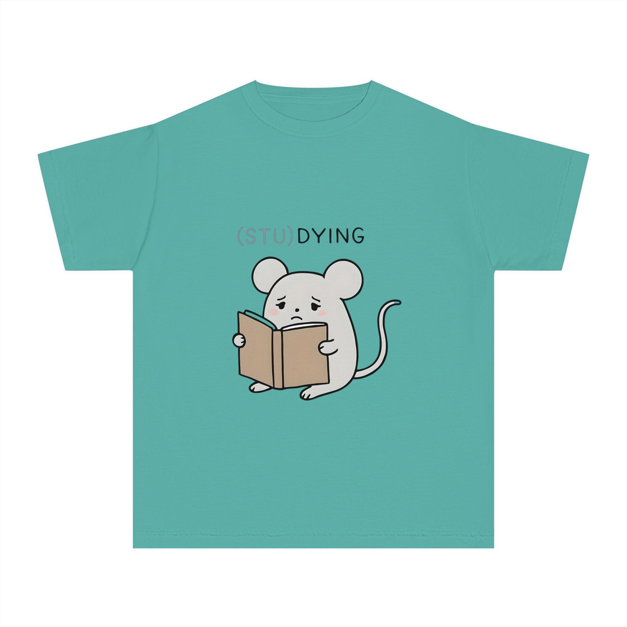Cute Studying Mouse Youth Tee - Adorable Student Shirt, Funny Gift for Book Lovers, School Apparel, Study Humor T-Shirt, Educational Gift