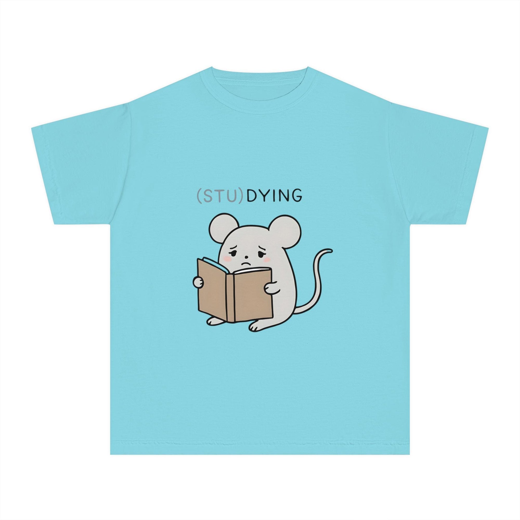 Cute Studying Mouse Youth Tee - Adorable Student Shirt, Funny Gift for Book Lovers, School Apparel, Study Humor T-Shirt, Educational Gift