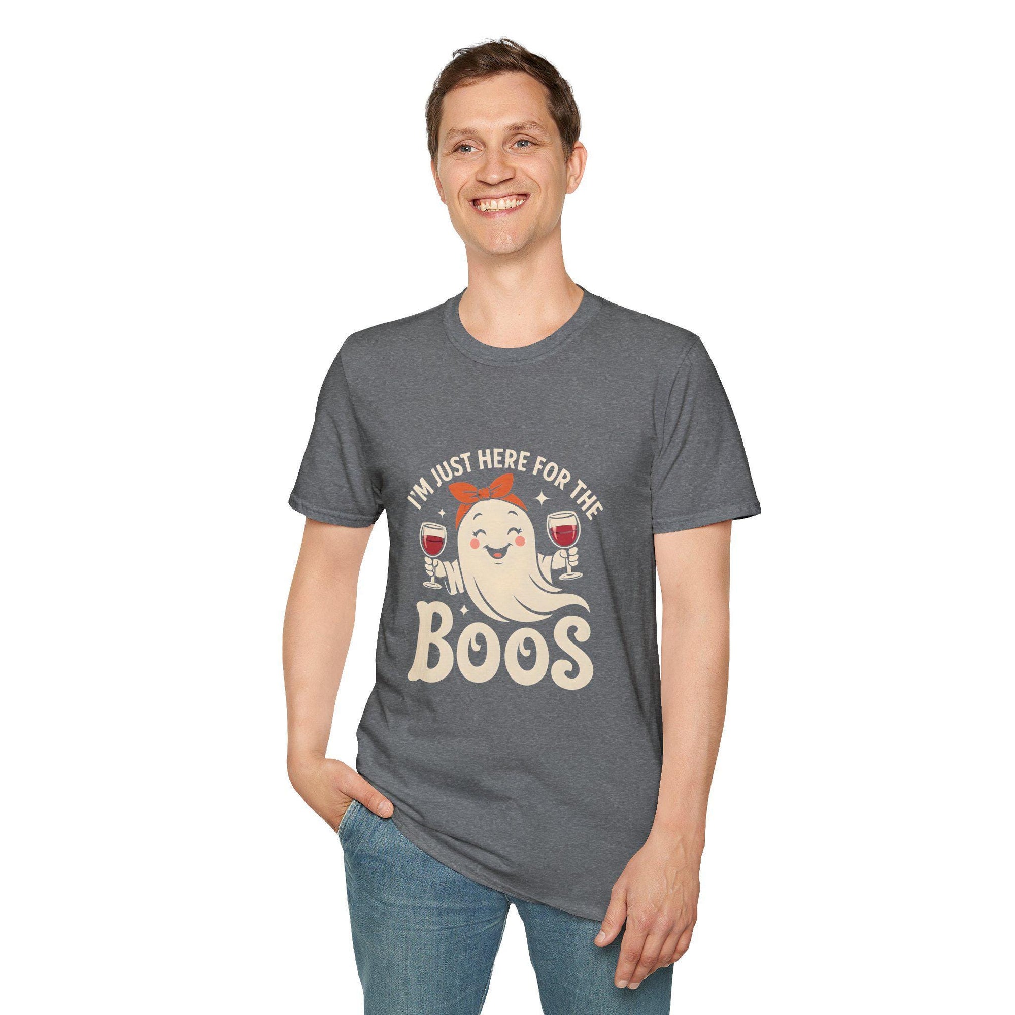 Halloween Party T-Shirt, Unisex Tee for Halloween Celebrations, Casual Wear, Funny Shirt, Gift for Boo Lovers, drink lovers, wine lovers