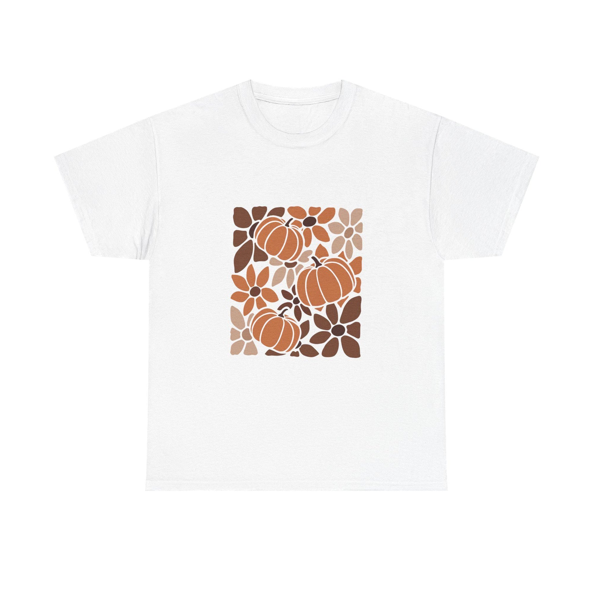 Pumpkin Floral Fall Tee Autumn T-Shirt for Women or Men Halloween Shirt Thanksgiving fall colours