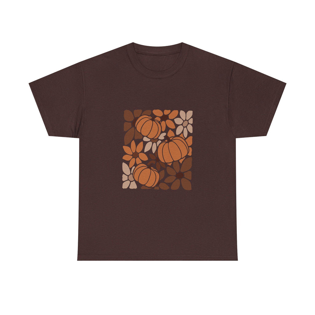 Pumpkin Floral Fall Tee Autumn T-Shirt for Women or Men Halloween Shirt Thanksgiving fall colours