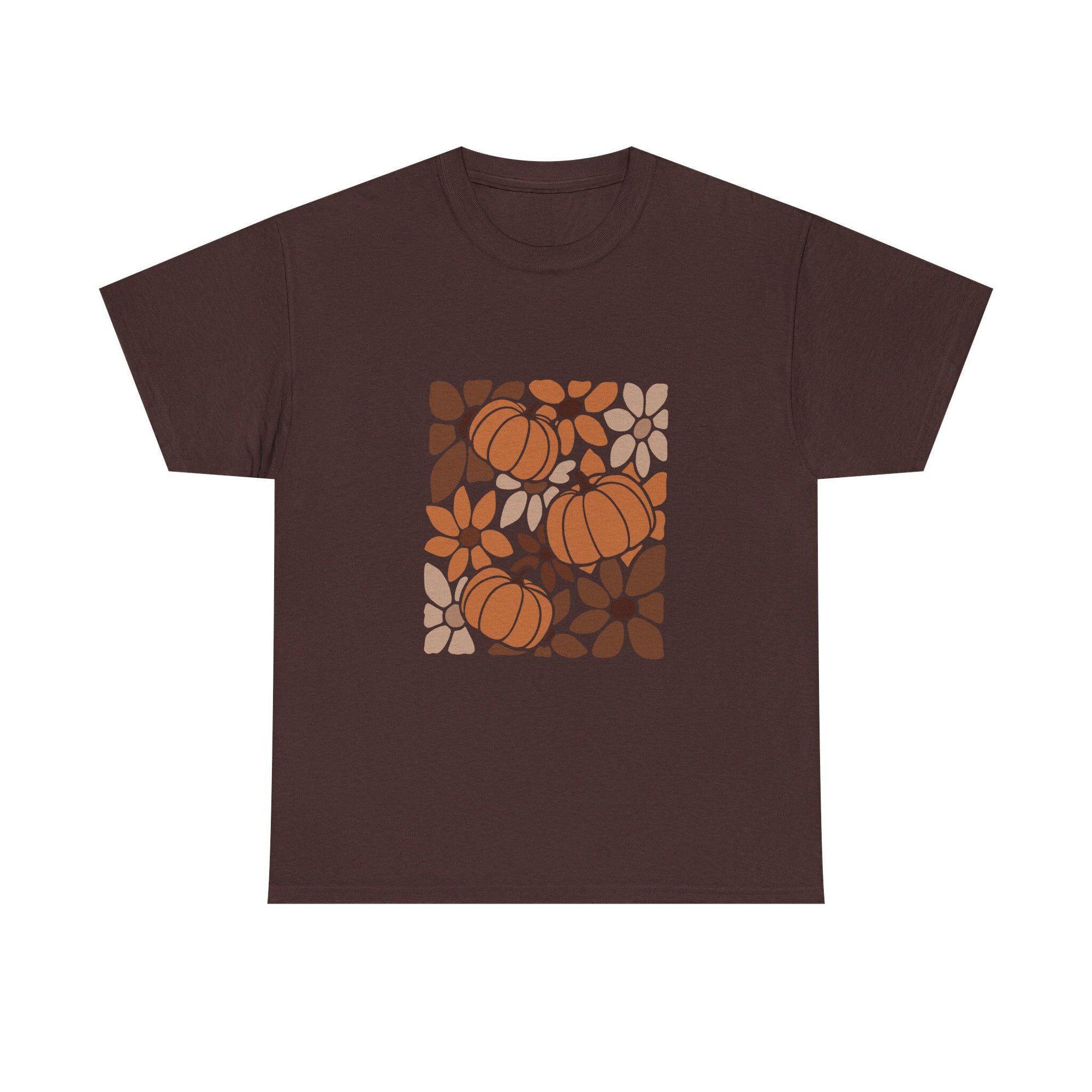 Pumpkin Floral Fall Tee Autumn T-Shirt for Women or Men Halloween Shirt Thanksgiving fall colours