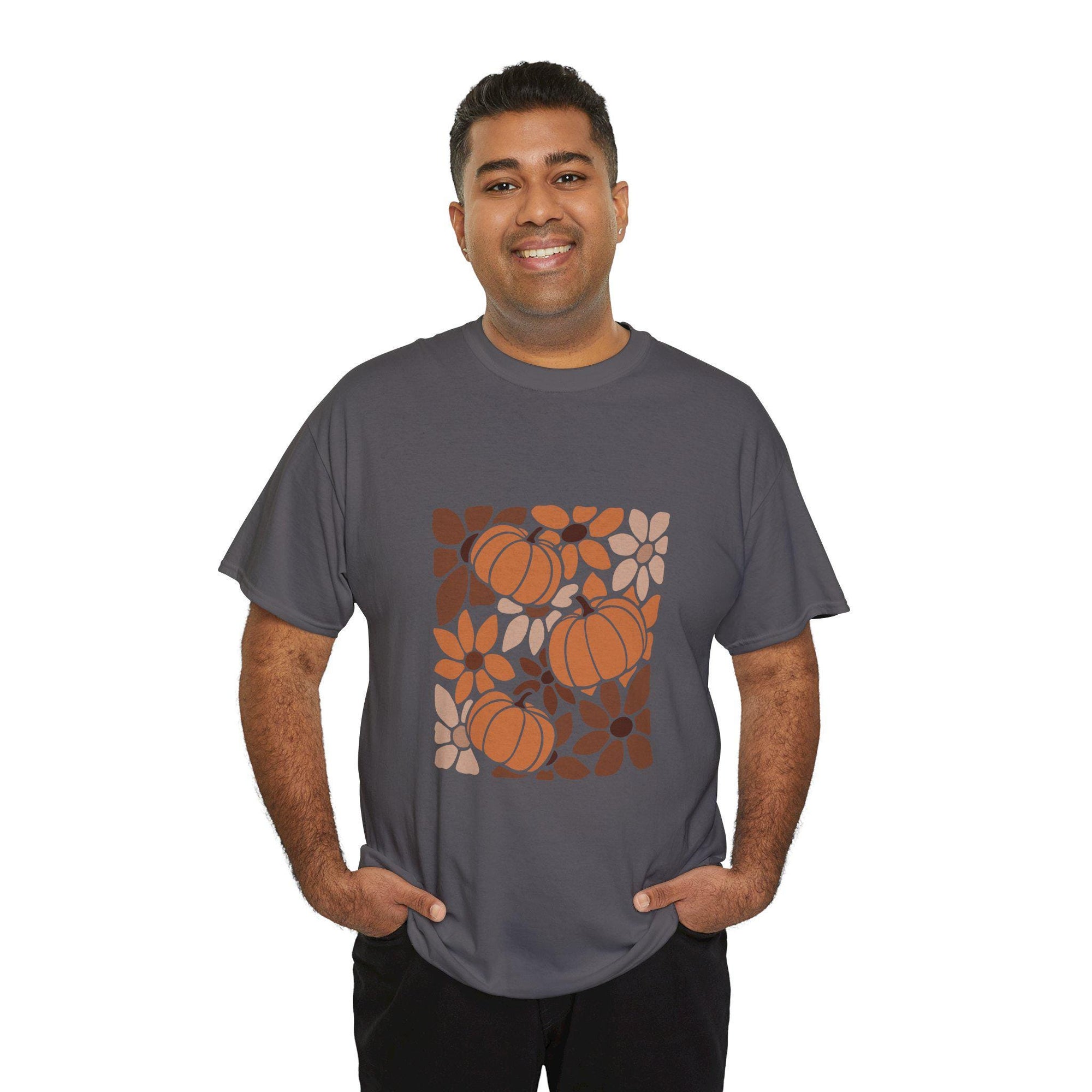 Pumpkin Floral Fall Tee Autumn T-Shirt for Women or Men Halloween Shirt Thanksgiving fall colours