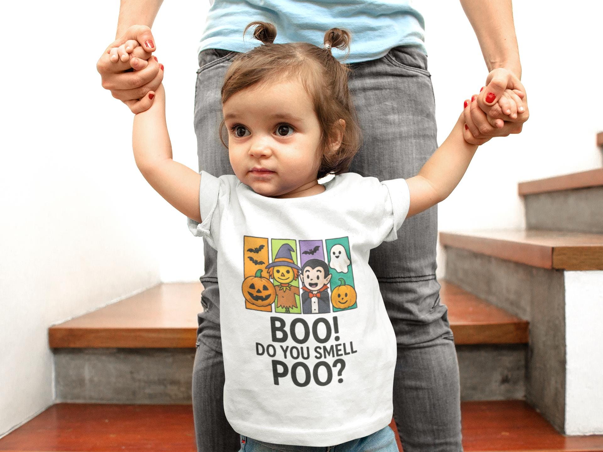 BOO! Do You Smell POO?™ Funny Baby Halloween Tee Toddler Costume Shirt Cute Ghost & Pumpkin Outfit Baby Trick or Treat Top