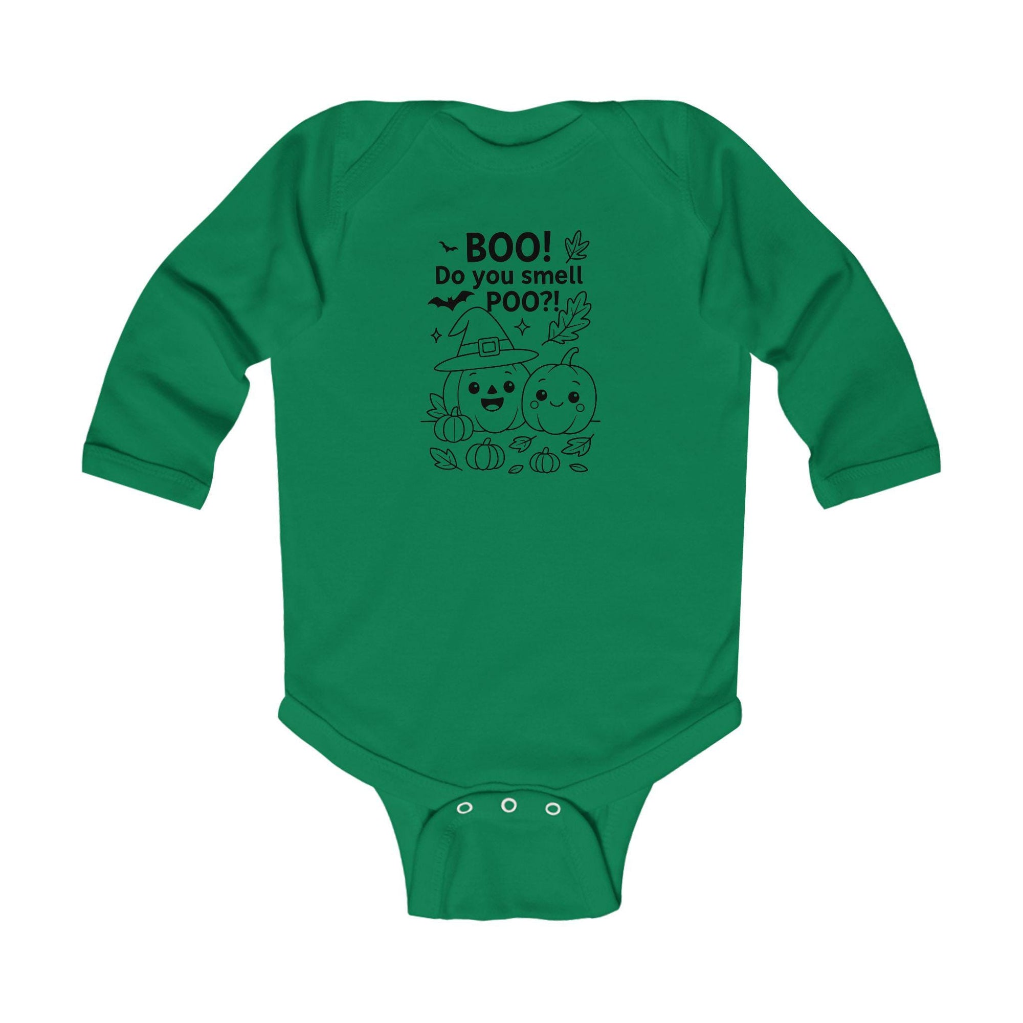 Halloween Infant Long Sleeve Bodysuit, Cute Baby Costume, Funny Baby Outfit, Pumpkin Party Clothes, Poo Humor Baby Onesie