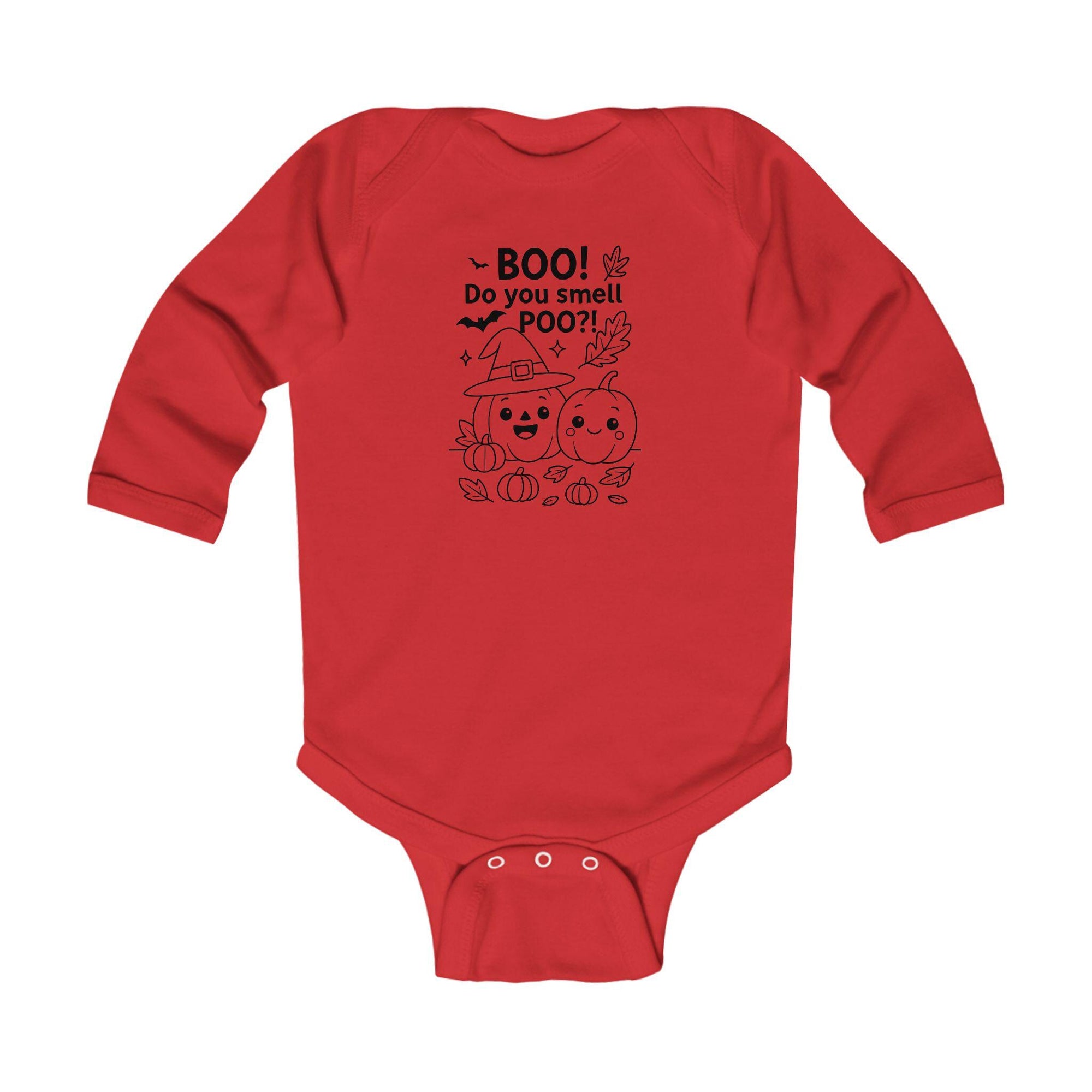 Halloween Infant Long Sleeve Bodysuit, Cute Baby Costume, Funny Baby Outfit, Pumpkin Party Clothes, Poo Humor Baby Onesie