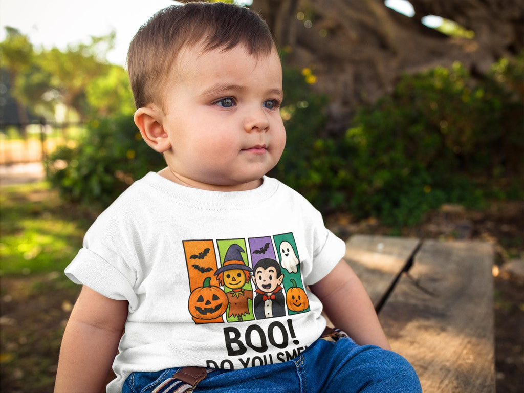 BOO! Do You Smell POO?™ Funny Baby Halloween Tee Toddler Costume Shirt Cute Ghost & Pumpkin Outfit Baby Trick or Treat Top